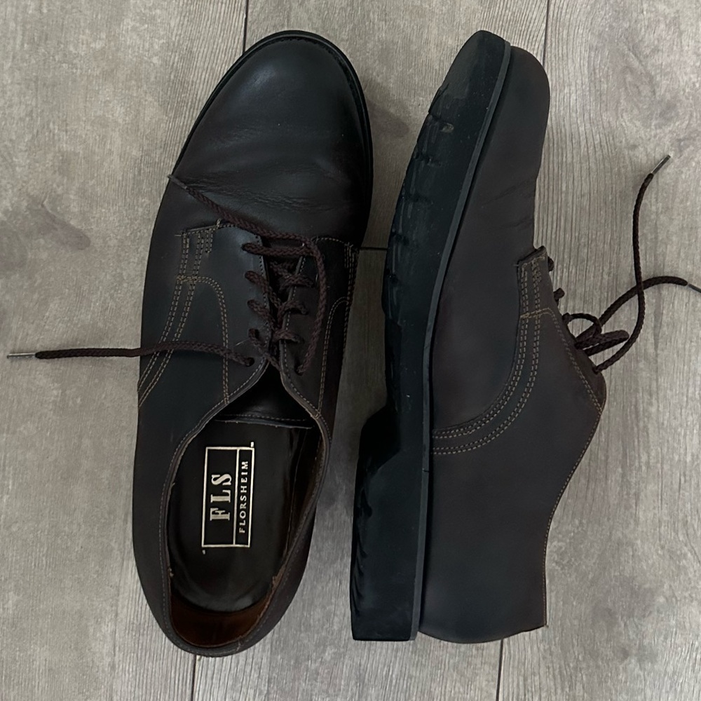 FLS Florsheim Men’s 9.5 Deep Brown Oxford Shoes Dress Shoes or Casual